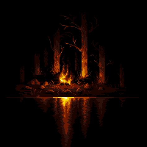 ArtStation - Campfire Campfire Aesthetic, Aesthetic Camping, Acid Art, Vibe Aesthetic, Art Biz, Pixel Art Tutorial, Camping Aesthetic, 8bit Art, Last Unicorn