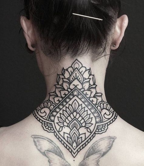 Inevitable Tattoo, Mandala Arm Tattoo, Tattoo Sonne, Nape Tattoo, Tattoo Son, Tattoo Tiny, Tattoo Neck, Back Of Neck Tattoo, Intricate Tattoo