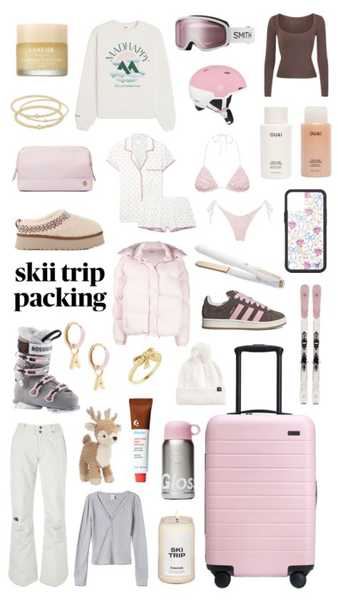 ⛷️🎀❄️ #skiing #packing #skiingoutfit #skiitrip #winter #winteraesthetic #uggs Ski Trip, Travel Bag, Skiing, Travel, Clothes