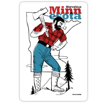 This is a design we printed here in the shop for a graphic artist that goes by the name NUMB. We have exclusive rights to sell his art. / This posted features the mythical image of Paul Bunyan who, legend has it, created the 10,000 lakes in Minnesota from all his footprints walking all over the state. • Also buy this artwork on stickers, apparel, phone cases, and more. Minnesota Poster, Minnesota Tattoo, Minnesota Nice, Paul Bunyan, Cabin Life, Saint Paul, Fishing Tips, Graphic Artist, Physical Fitness