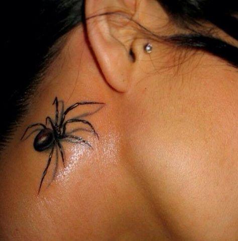 Black widow tattoo Black Widow Spider Tattoo, Widow Tattoo, Black Widow Tattoo, Female Tattoos, Cute Hand Tattoos, Neck Tattoos Women, Best Tattoos For Women, Tasteful Tattoos, Spider Tattoo