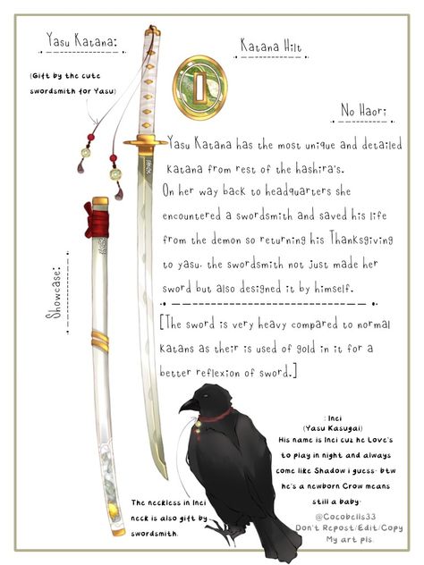 Nature Hashira 🌱 Oc sword and kasugai info :> Tags: ·• ——-------------------------—— •· #knyoc #kimetsunoyaibaoc #demonslayeroc #fyp #artwork #anime Nichirin Swords Oc, Kny Nichirin Swords Oc, Demon Slayer Swords Oc, Sun Hashira, Demon Slayer Swords, Hashira Oc, Anime Swords, Bleach Cosplay, Artwork Anime