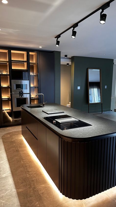 Kitchen Island Lighting Led, Kitchen Island Under Counter Lighting, Ambient Lighting Kitchen, Counter Top Lighting, Slate Aesthetic, Dining Light, Kitchen Led Lighting, Under Counter Lighting, Led Kitchen