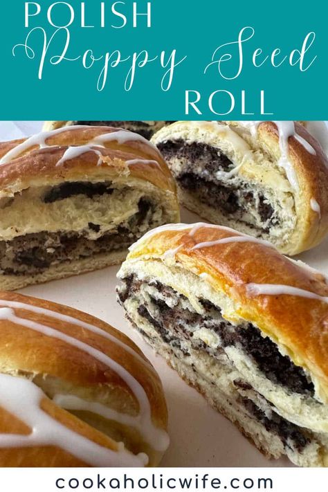 Polish Poppy Seed Roll is a yeasted sweet dough filled with a poppy seed paste, baked and topped with a sweet glaze. Polish Poppy Seed Roll, Poppyseed Rolls Recipe, Poppyseed Roll Recipe, Poppy Seed Roll Recipe, Poppyseed Filling, Poppyseed Roll, Poppy Seed Roll, Spring Sweets, Oatmeal Applesauce Cookies