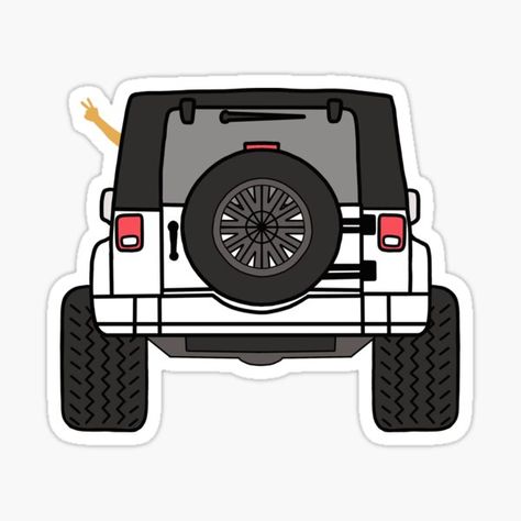 Jeep Stickers Aesthetic, Car Stickers Aesthetic, Jeep Wrangler Stickers, Jeep Tattoo, Blue Jeep Wrangler, Cars Stickers, Jeep Art, Fun Chalk Art, Jeep Stickers