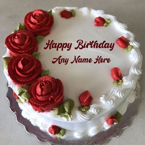 Birthday Wishes On Cake, Happy Birthday Sister Cake, Name Profile Picture, Birthday Cake For Wife, Happy Birthday Cake Writing, Name Profile, Latest Birthday Cake, Happy Birthday Flower Cake, Cake And Flowers