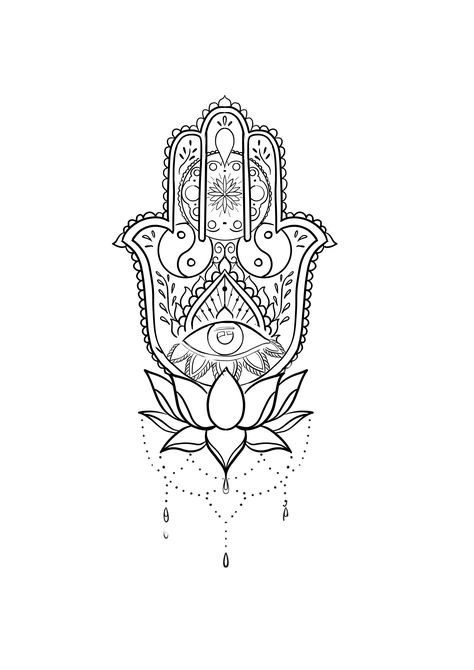 Hamsa Tattoo Design For Women, Hasma Tattoo, Small Hamsa Tattoo, Hamsa Tattoos, Mandala Elephant Tattoo, Tattoo Chart, Hamsa Tattoo Design, Cute Foot Tattoos, Hamsa Hand Tattoo