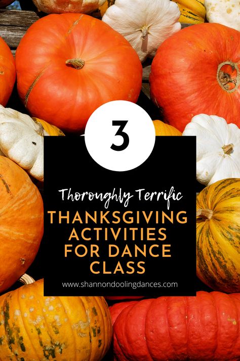 Thanksgiving dance games that will help encourage gratitude in your dance students, while also having fun! These dance activities are perfect for for creative movement, preschool dance, jazz, ballet, tap, and other dance classes. #DanceGames #ThanksgivingGames #Dance Thanksgiving Dance Class Ideas, Dance Class Games, Dance Class Ideas, Jazz Ballet, Movement Preschool, Dance Activities, Creative Dance, Teaching Dance, Dance Crafts