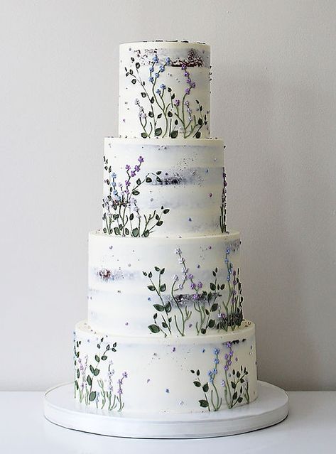 Weddings/Celebration Cake | soulcake Semi Naked Wedding Cake, Lavender Wedding Cake, Soul Cake, Cakes Decorated, Wedding Snacks, Square Wedding Cakes, Earthy Wedding, Dream Wedding Cake, Celebration Cake