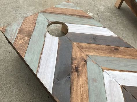 Boho Cornhole Boards, Mountain Corn Hole Boards, Creative Corn Hole Boards, Bags Boards Designs, Cornhole Design Ideas, Diy Corn Hole, Diy Cornhole Game, Jenga Diy, Diy Cornhole Boards