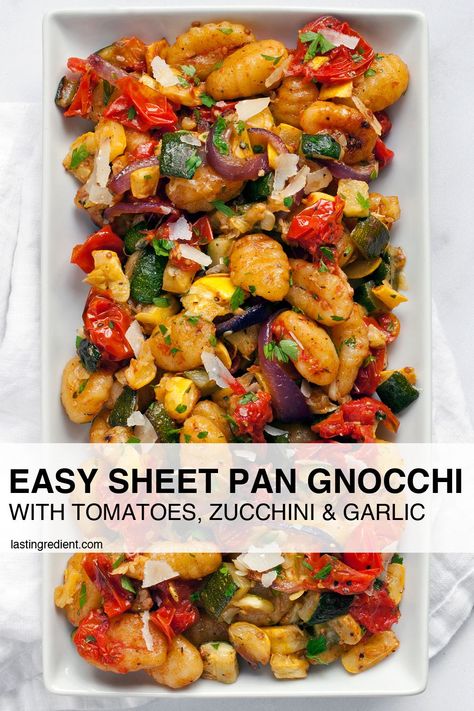 Sheet Pan Dinners With Cherry Tomatoes, Gnocchi With Roasted Vegetables, Spaghetti Squash Sheet Pan Dinner, Vegan Sheet Pan Gnocchi, Sheet Pan Gnocchi And Roasted Vegetables, Easy Sheet Pan Dinners Vegetarian, Sheet Pan Zucchini And Squash, Gnocchi And Squash Recipes, Zucchini And Gnocchi