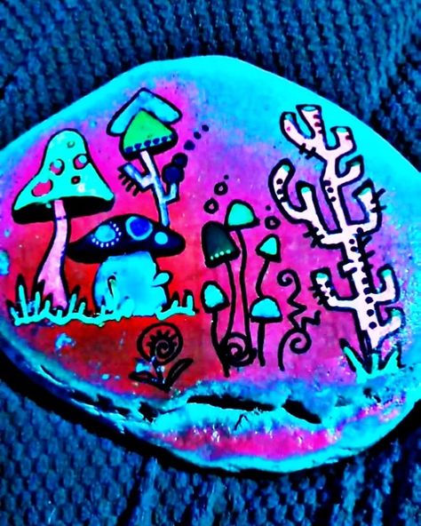 Hand painted neon lawn rock customizeable and super dandy Dandy, Lawn, Doodles, Neon, Hand Painted, Drawings