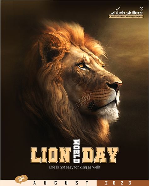 There is no other animal as royal as a lion…. Let us join hands to save this king of the jungle who rules every heart…. Wishing a very Happy World Lion Day! #Webskitters #WorldLionDay #SaveLions #LionAwareness #WildlifeProtection World Lion Day, Wildlife Protection, Join Hands, King Of The Jungle, A Lion, Very Happy, Instagram Story, Lion, Animals