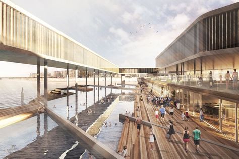 Gallery of Woods Bagot Unveils Public Jetty Design for South Australia - 1 Jetty Design, Waterfront Architecture, Woods Bagot, Water Architecture, Floating Architecture, Urban Design Concept, Pavilion Architecture, Warehouse Design, Architecture Concept Drawings