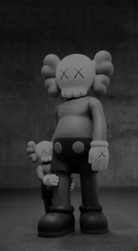 Grey And White Kaws Wallpaper, Black Kaws Wallpaper Iphone, Kaws Aesthetic Wallpaper Black, Kaws Black Background, Kaws Iphone Wallpaper Black, Streetwear Wallpaper Iphone, Kaws Lockscreen, Kaw Wallpaper, Black Kaws Wallpaper