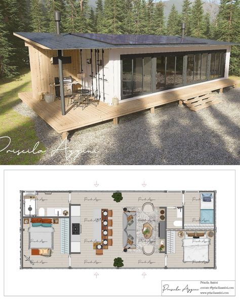 3-bedroom Container Home Design - Shipping Container Homes | Facebook Tiny House Interior Design, Container Houses, Shipping Container House Plans, Building A Container Home, Sims Ideas, Small House Floor Plans, Tiny House Floor Plans, Container House Plans, Container Home