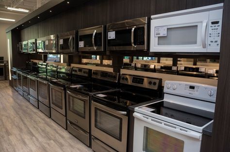 The best induction and electric ranges in 2016 have good features, rebates and package opportunities. Look at Jenn-Air, Frigidaire, Maytag, Electrolux ... Electronics Store Design, Store Kitchen Appliances, Gas Ranges, Kitchen Appliance Storage, Home Appliance Store, Buying Home, Induction Range, Appliances Design, Electronic Appliances