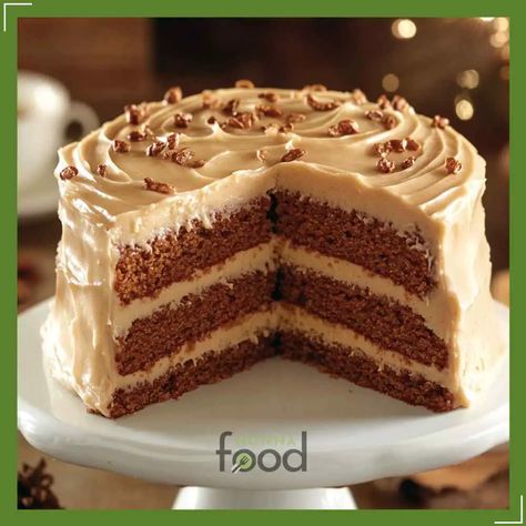 Spice Cake with Maple Icing Spice Cake Decoration, Thanksgiving Layer Cake, Maple Icing, Maple Cake, Spice Cake Recipes, Buttermilk Recipes, Fall Dessert Recipes, Fall Dessert, Spice Cake