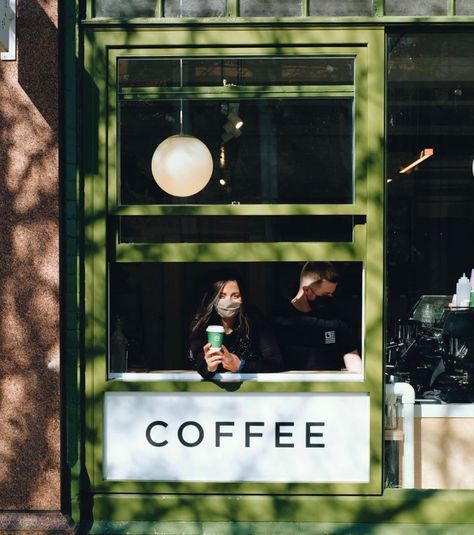 Coffee Window Design, Coffee Window, Simple Cafe, Cafe Window, Factory Interior, London Cafe, Small Coffee Shop, Window Bars, Coffee Shop Interior Design