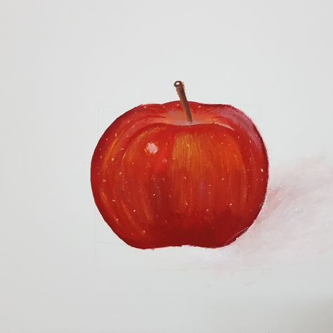 Still life painting, simple acrylic apple painting, Still Life Painting Easy, Apple Acrylic, Apple Still Life, Painting Simple, Apple Painting, Simple Acrylic, Life Paint, Painting Easy, Still Life Painting