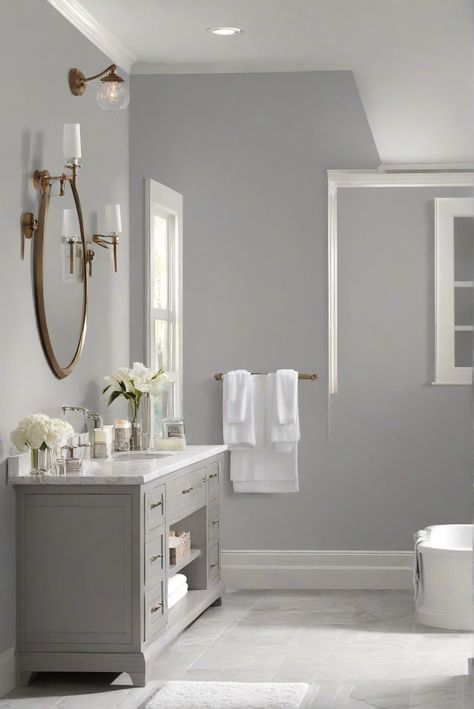 interior design consulting, interior design services, residential interior design, commercial interior design Light Grey Vanity Bathroom Wall Colors, Repose Gray Bathroom Walls, Stunning Benjamin Moore, Repose Gray Bathroom, Grey Vanity Bathroom Wall Colors, Paint Colors For Cabinets, Sherwin Williams Paint Gray, Sw Repose Gray, Gray Bathroom Walls