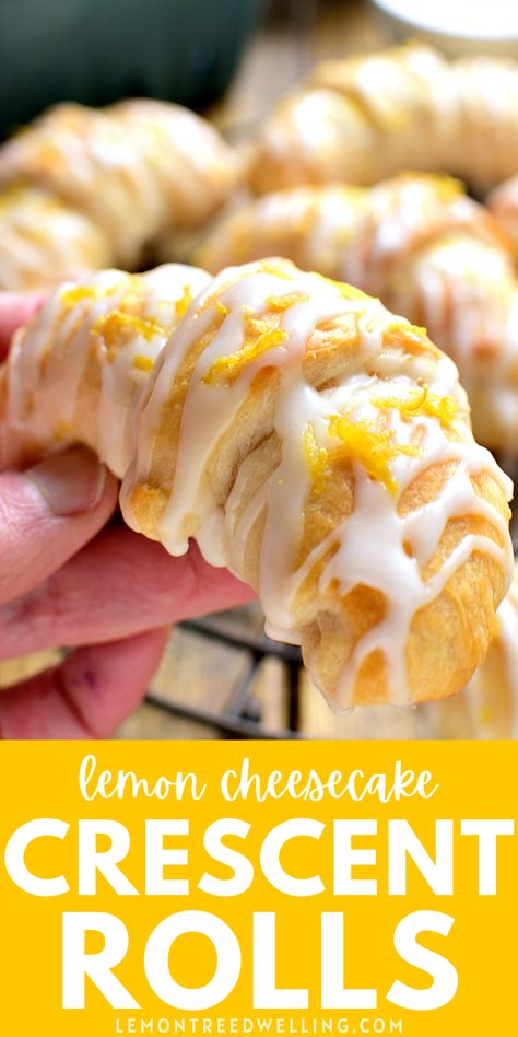 Cheesecake Crescent Rolls, Crescent Roll Recipes Dessert, Crescent Roll Dessert, Crescent Roll Cheesecake, Crescent Recipes, Breakfast Sweets, Crescent Roll Recipes, Brownie Bites, Lemon Cheesecake