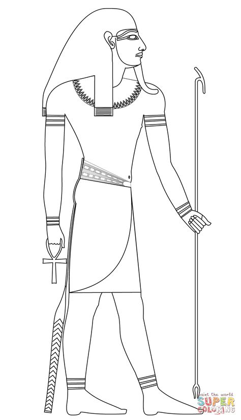 Anubis Drawing, Egyptian Themed Party, God Of Creation, Ancient Egypt Projects, Creation Coloring Pages, Egypt Crafts, Egyptian Drawings, Egyptian Papyrus, Egyptian Party