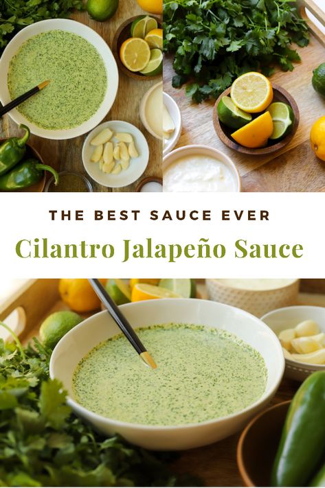 Cilantro Jalapeno Sauce, Cilantro Jalapeno Dip, Savoury Sauces, Jalapeno Sauce, Mexican Sauce, Keto Sauces, Cilantro Lime Sauce, Clean Keto, Cilantro Sauce