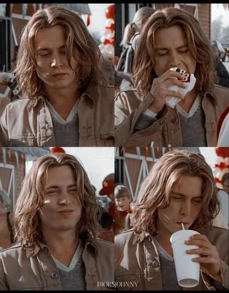 90s Hairstyles Men Long, Johnny Depp Hairstyles, 90s Mens Hair, Johnny Depp Hair, Johnny Depp Long Hair, Mens Hair Long, Gilbert Grape, David Hair, 2000s Hair