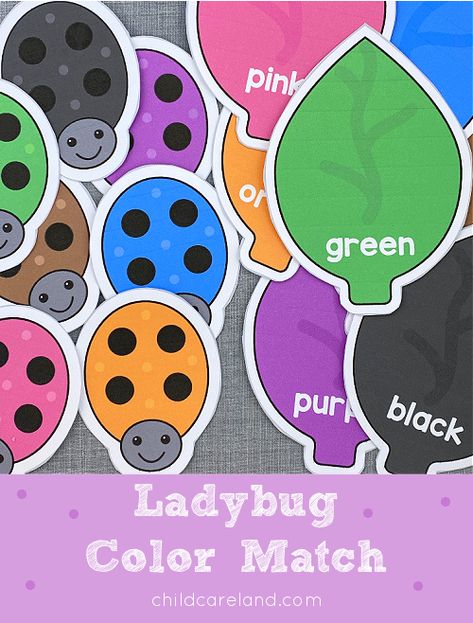 Ladybug Color Match Bugs Lesson Plans For Toddlers, Insects Theme Preschool Activities, Bug Matching Game Free Printable, Ladybug Theme Preschool, Ladybug Activities For Toddlers, Color Matching Activities For Toddlers, Ladybug Activities For Preschool, Ladybug Crafts Preschool, Bug Activities Preschool