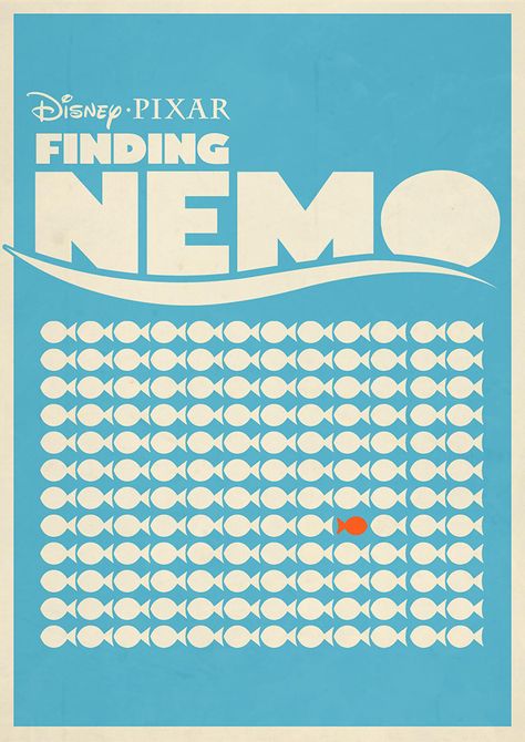 Finding Nemo Poster, Nemo Movie, Finding Nemo Movie, Pixar Poster, Best Movie Posters, Minimal Movie Posters, Movie Posters Design, Minimal Poster, Cinema Posters