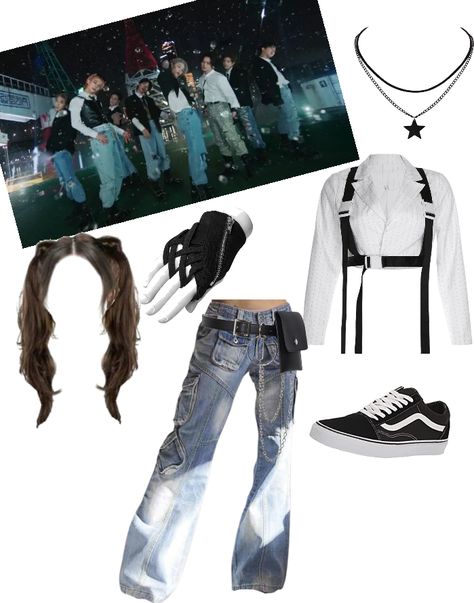 Stray Kids Outfit Ideas, Straykids Outfits Inspired, Skz Inspired Outfit, Stray Kids Outfits Inspired, Skz Fashion, Skz Outfits, Skz Concert, Stray Kids Outfits, Black Waist Belt