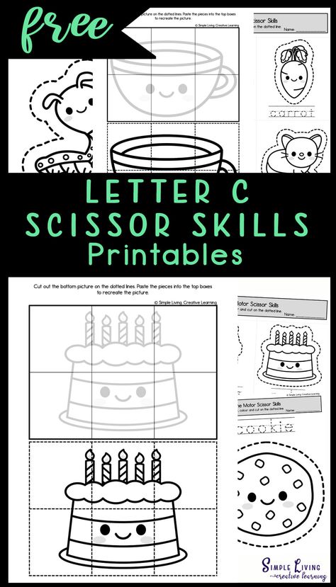 With these fun Letter C Fine Motor Scissor Skills Printables, children will enjoy working on their literacy skills as well as their fine motor skills.

https://simplelivingcreativelearning.com/letter-c-fine-motor-scissor-skills-printables/ Letter C Activity For Kindergarten, Letter C Crafts For Preschool, Letter C Activities For Preschool, Preschool Letter C, Letter C Activities, Letter C Crafts, Study Craft, Learning Printables, Alphabet Tracing Worksheets