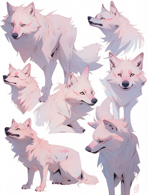 Wolves Drawing Reference, Dogs Drawing Reference, Dog Tail Drawing, Wolf Poses Reference, Wolf Reference Drawing, Wolf With Horns, Wolf Tail Drawing, Wolf Art Reference, Wolf Hybrid Oc