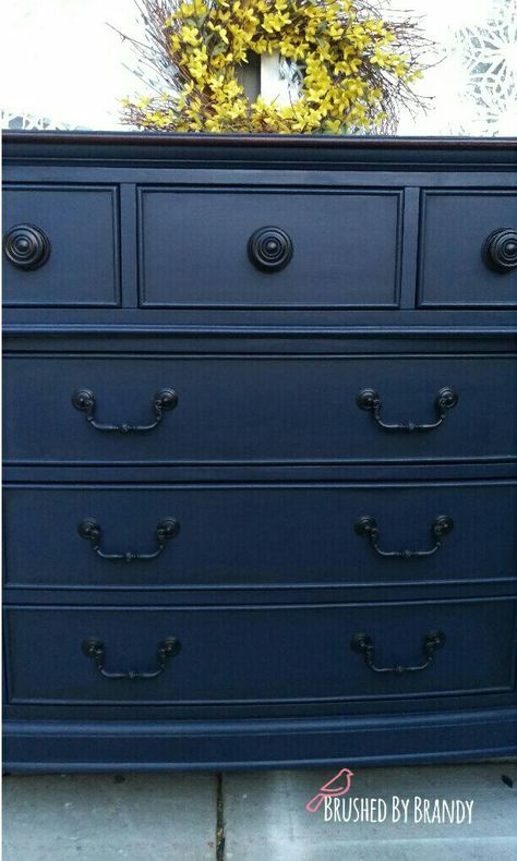 Fusion mineral paint in midnight blue with hemp oil Midnight Blue Furniture, Midnight Blue Painted Furniture, Navy Blue Dressers Painted Diy, Fusion Midnight Blue, Midnight Blue Fusion Mineral Paint, Fusion Midnight Blue Painted Furniture, Fusion Mineral Paint Midnight Blue, Boys Dresser, Dresser Midnight Blue