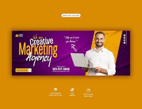 Digital marketing agency and corporate f... | Free Psd #Freepik #freepsd #company-facebook-cover #service-banner #agency-banner #business-facebook-cover Creative Facebook Cover, Company Banner, Cover Photo Design, Fb Banner, Facebook Cover Design, Digital Marketing Design, Facebook Cover Template, Facebook Banner, App Covers