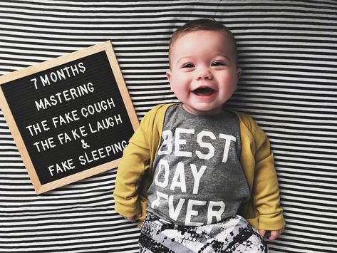 7 month baby update // monthly pictures // baby pictures // photography // 7 Month Baby, Baby Captions, 7 Month Old Baby, Baby Milestones Pictures, Baby Boy Quotes, Monthly Pictures, Monthly Baby Pictures, Baby Milestone Photos, Monthly Baby Photos