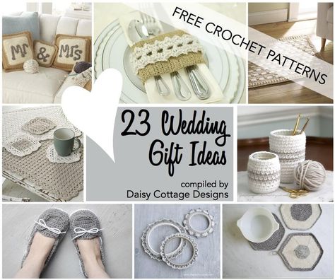 Wedding Crochet Patterns: 23 Free Crochet Patterns - Daisy Cottage Designs Crochet Wedding Favours, Daisy Cottage Designs, Crochet Wedding Gift, Wedding Crochet Patterns, Unusual Wedding Gifts, Wedding Crochet, Present For Groom, Daisy Cottage, Cottage Designs