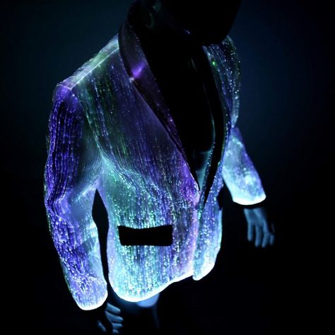 LED rave jacket Light Up Jacket, Fiber Optic Dress, Light Up Hoodie, Rave Wedding, Led Jacket, Burning Man Clothing, Led Wedding, Rave Outfits Men, Edm Music Festivals