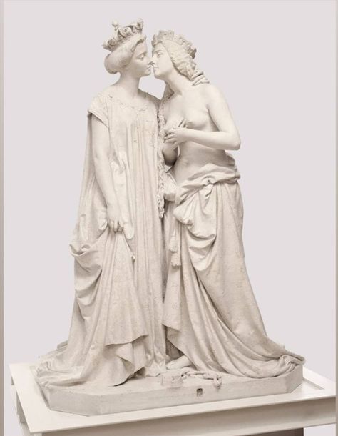 Sculpture Aesthetic, Iphone Themes, Statue Tattoo, Woman Loving Woman, Rennaissance Art, Greek Sculpture, Lgbt Art, Marble Statues, Romantic Art