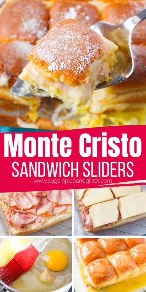 Bayou Party, Monte Cristo Sliders, Sandwich Sliders, French Toast Sandwich, Monte Cristo Sandwich, Slider Sandwiches, Best Sandwich Recipes, Panini Recipes, Main Entrees