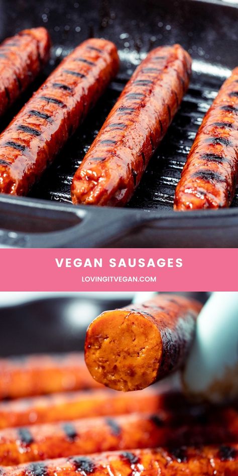 Protein Alternatives, Vegan Sausage Recipe, Vegan Meat Recipe, Seitan Recipes, Vegan Barbecue, Vegan Meat, Vegan Bacon, Vital Wheat Gluten, Vegan Sausage