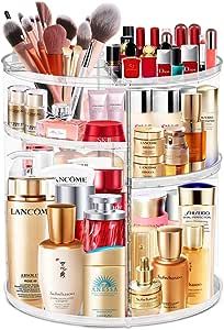 360 Rotating Makeup Organizer, Large Capacity Cosmetics Organizer for Perfume Holder Organizer Countertop DIY Spinning Makeup Organizer Vanity Shelf Countertop Fits Makeup Brushes Lipsticks Clear Countertop Diy, Makeup Organizer Countertop, Spinning Organizer, Rotating Makeup Organizer, Perfume Holder, Perfume Organization, Makeup Organization Vanity, Cosmetic Display, Diy Countertops