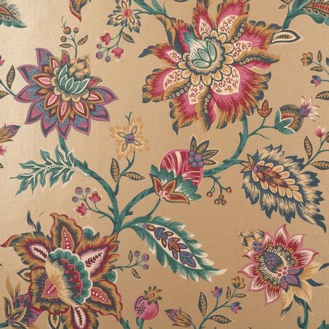 Jacobean Wallpaper, Lewis And Wood, Floral Fabric Design, Gorgeous Wallpaper, Jacobean Embroidery, Wallpaper Art Deco, Jacobean Floral, Wallpaper Gold, Folk Print