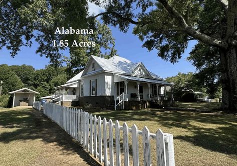 c.1920 Alabama Farmhouse For Sale on 1.85 Acres - Old Houses Under $100K Alabama Farmhouse, Talladega National Forest, Old Houses For Sale, Bungalows For Sale, Starter Home, Historic Preservation, Scenic Beauty, Three Words, Water Views