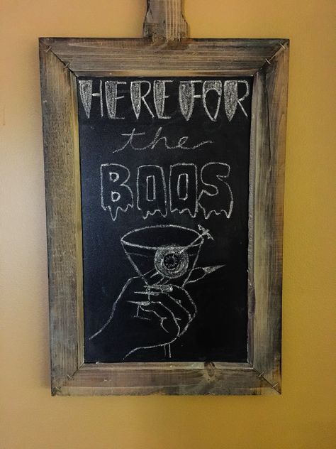 Halloween Bar Chalkboard Art, Halloween Pub Decorations, Halloween Bar Sign Ideas, Halloween Drinking Quotes, Halloween Bar Sign, Halloween Bar Decorations, Funny Bar Signs Chalkboards, Bar Board Ideas, Quotes For Mirror