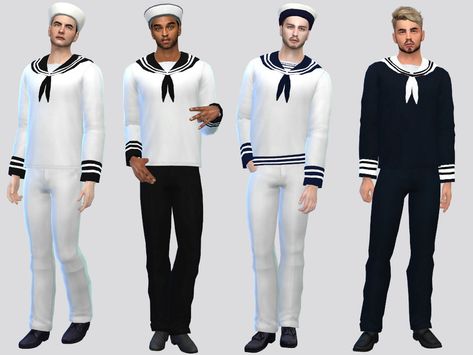 Male Sailor Outfit, Sims 4 Cc Sailor Uniform, Sims 4 Sailor Uniform, Sailor Uniform Men, Sailor Outfit Mens, Sims 4 Resource, Marines Uniform, Outfit Male, Elbow Patch Blazer