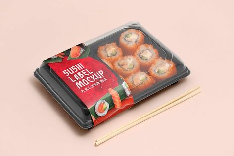 Japanese Food Packaging Design, Sushi Packaging Design, Bento Packaging, Japanese Food Packaging, Plastic Food Packaging, Logo Design Mockup, Bento Ideas, Modern Stationery, Brand Book