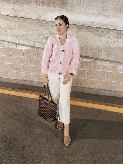 Fall pink outfit, casual cozy OOTD, h&m fit, fall fashion Cardigan Hm, Pink Cardigan Outfit, Cardigan Outfit, Sweater Season, Rib Knit Cardigan, Cardigan Outfits, Pink Cardigan, Girly Fashion, Fall Winter Outfits