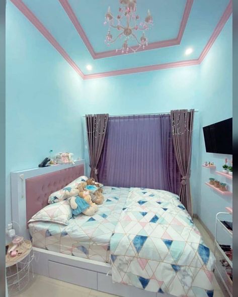 Ide Kamar Tidur Minimalis Blue Sofas Living Room, Small Room Design Bedroom, White Room Decor, Living Room Decor Gray, Kids Bedroom Designs, Dekorasi Kamar Tidur, Bedroom Decor Design, Small Room Design, Modern Bedroom Design